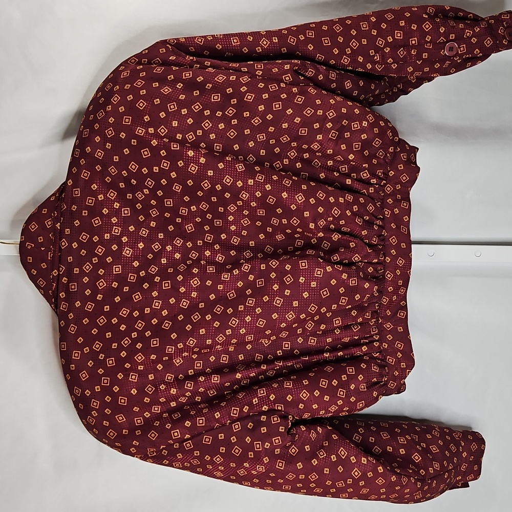 Vintage Christian Dior Women's Burgundy Pattered Padded Cropped Jacket Size 6 - Picture 11 of 11